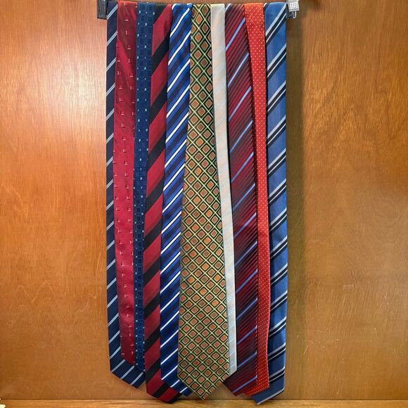 Lot of #9 Vintage Made in Italy Designer Ermenegildo Zegna 100% Silk Neck Ties - Picture 1 of 6